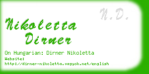 nikoletta dirner business card